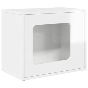 vidaXL Cat House High Gloss White 51 x 30 x 42.5 cm Engineered Wood