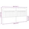 vidaXL Metal Replace Headboard Black 200 cm
