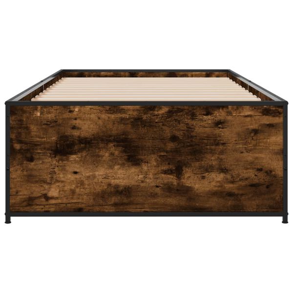 vidaXL Bed Frame without Mattress Smoked Oak 90x190 cm Single