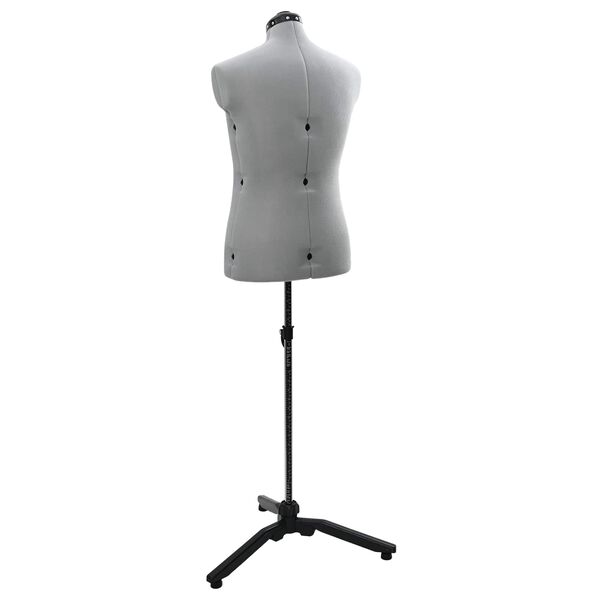 vidaXL Adjustable Dress Form Female Manual Grey 37.5-45.5 inch Fabric