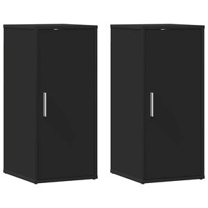 vidaXL Shoe Cabinets 2 pcs Black 32x35x70 cm Engineered Wood