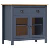 vidaXL Sideboard Hill Grey 90x40x80 cm Solid Pine Wood