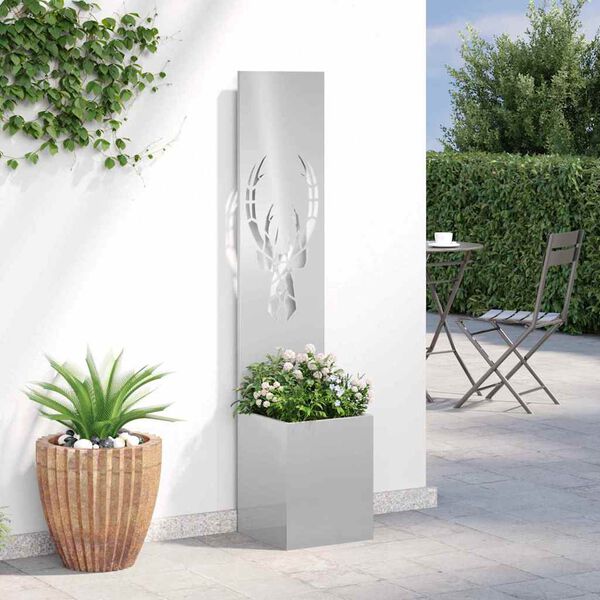 vidaXL Garden Privacy Screen Sliver 32 x 140 cm Stainless steel
