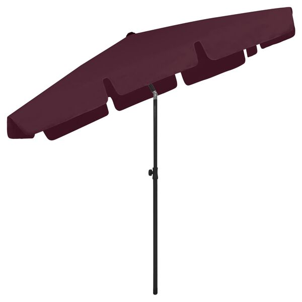 vidaXL Beach Parasol Bordeaux Red 200x125 cm