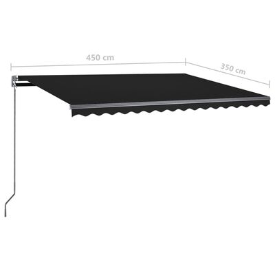 vidaXL Automatic Awning with LED&Wind Sensor 450x350 cm Anthracite