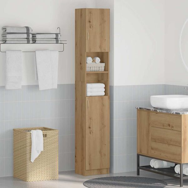 vidaXL Bathroom Cabinet Artisan Oak 32x25.5x190 cm Engineered Wood