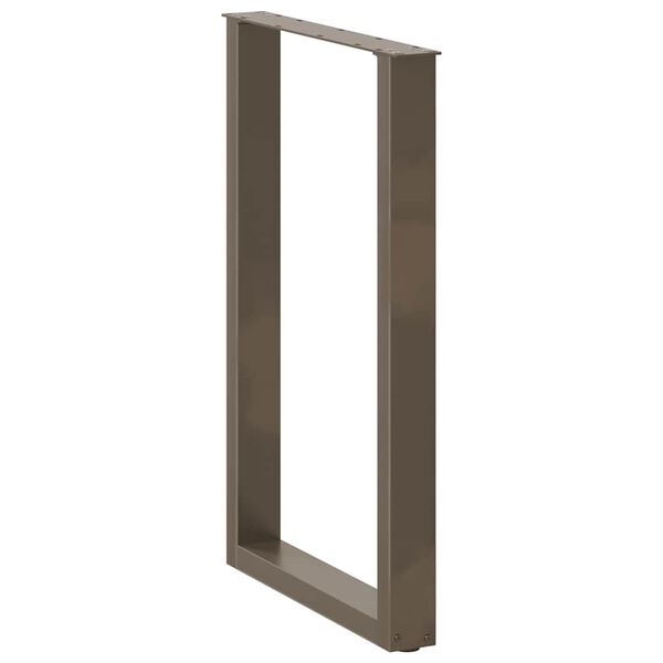 vidaXL Bar Table Legs U-Shaped 2 pcs Natural Steel 60x(90-91) cm Steel