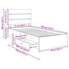vidaXL Bed Frame Grey Sonoma and Silver 75 x 190 cm Engineered Wood