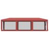 vidaXL Party Tent with 8 Mesh Sidewalls Red 3x9 m HDPE