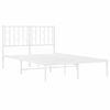 vidaXL Metal Bed Frame without Mattress with Headboard White 120x200cm