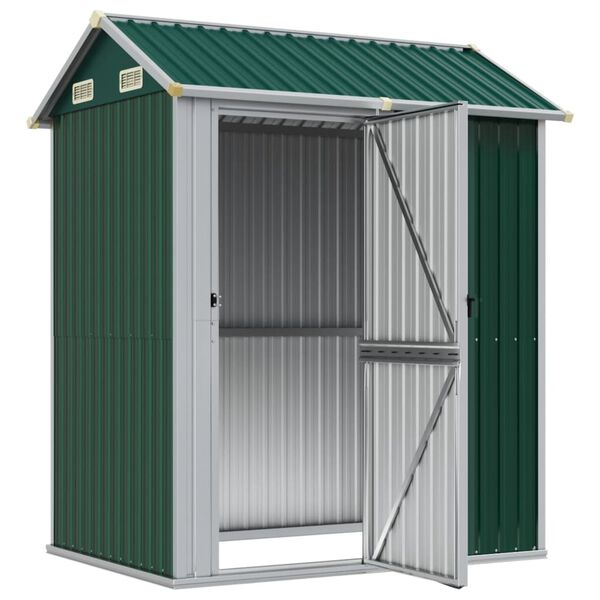 vidaXL Garden Shed Green 192x152.5x237 cm Galvanised Steel