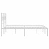 vidaXL Metal Bed Frame without Mattress with Headboard White 140x190cm