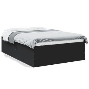 vidaXL Bed Frame without Mattress Black 140x190 cm