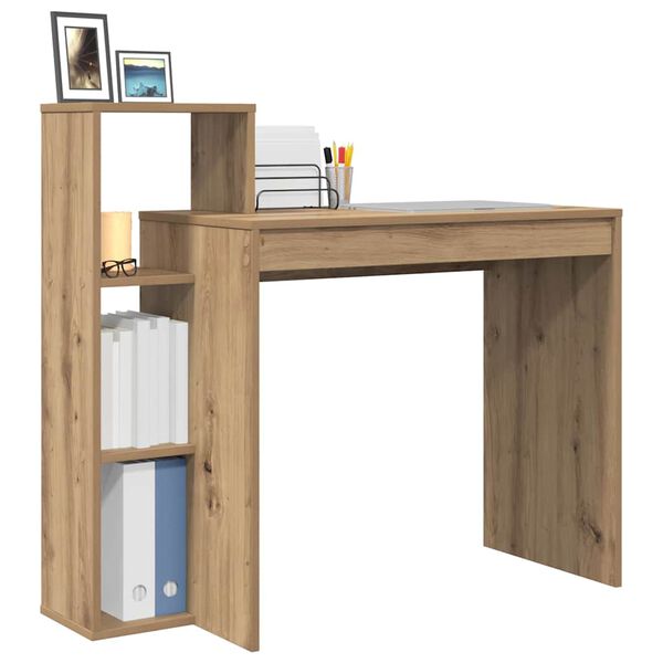 vidaXL Desk with Shelf Artisan Oak 100 x 40 x 90 cm Engineered Wood