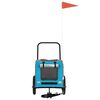 vidaXL Pet Bike Trailer Blue and grey 124.5 x 63.5 x 53 cm