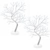 vidaXL Mini Starburst Christmas Tree 2 pcs Silver Dia. 12 x 50 cm
