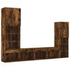vidaXL 4 Piece TV Wall Units with LED Smoked Oak Engineered Wood