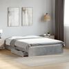 vidaXL Bed Frame with Drawers without Mattress Concrete Grey 135x190 cm Double