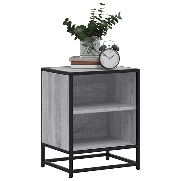 vidaXL Bedside Cabinets 2 pcs Grey Sonoma 40x31x50 cm Engineered Wood and Metal