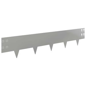 vidaXL Lawn Edging 30 pcs 100 x 20 cm Steel Silver