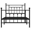 vidaXL Metal Bed Frame without Mattress with Footboard Black 100x190cm