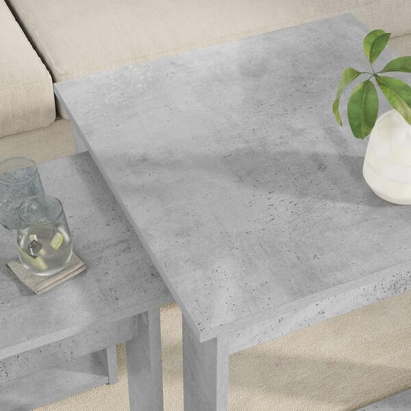 vidaXL Coffee Table Set 2 pcs Concrete Grey Engineered Wood