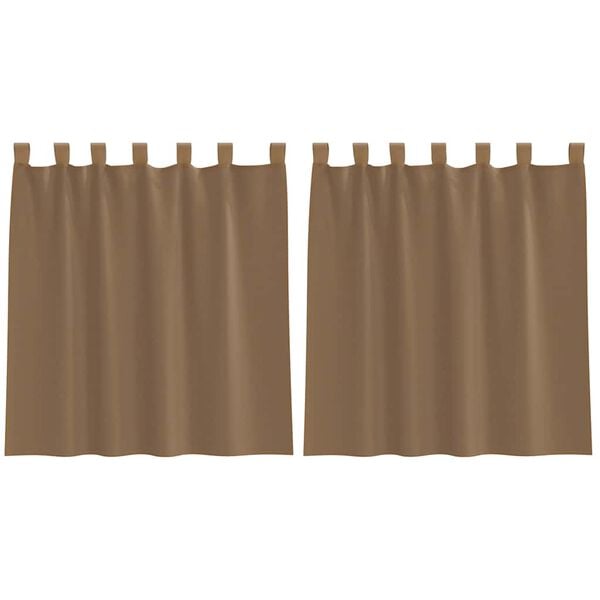 vidaXL Voile Curtains with Loops 2 pcs Light Brown 140x140 cm