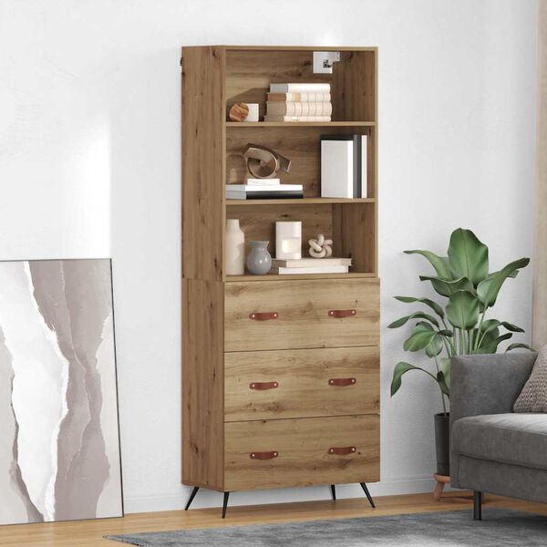 vidaXL Highboard Artisan Oak 69.5 x 34 x 180 cm Engineered Wood