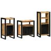 vidaXL Bathroom Furniture Set 3 pcs Brown and Black Solid Mango Wood