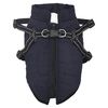 vidaXL Dog Coat with Harness Waterproof Reflective Navy Blue S