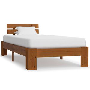 vidaXL Bed Frame without Mattress Honey Brown 100x200 cm