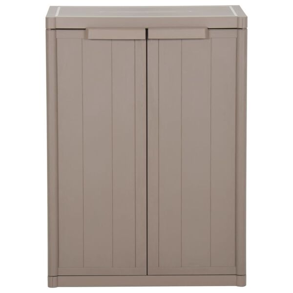 vidaXL Garden Storage Cabinet Brown 65x45x88 cm PP Wood Look