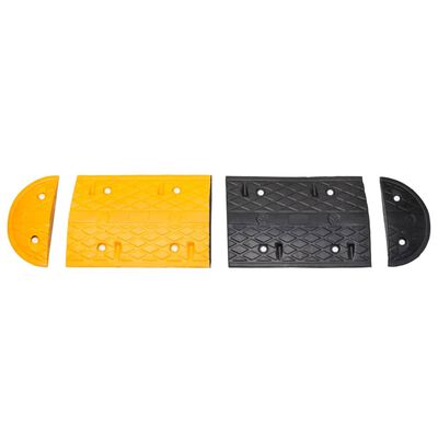 vidaXL Speed Hump Yellow&Black 129x32.5x4 cm Rubber