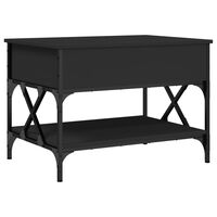 vidaXL Coffee Table Black 70x50x50 cm Engineered Wood and Metal