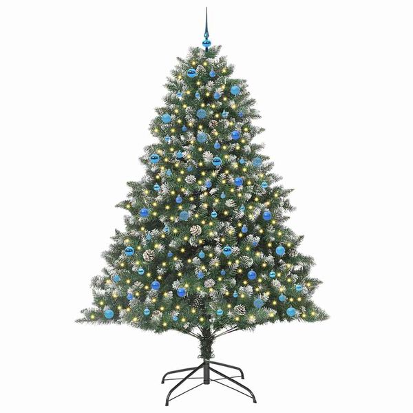 vidaXL Artificial Christmas Tree with 300 LEDs with Stand Green 240 cm
