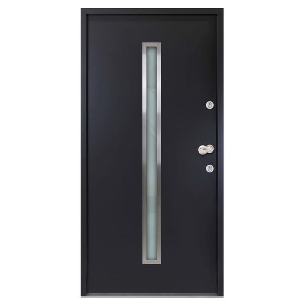 vidaXL Aluminium Front Door Anthracite 90x200 cm