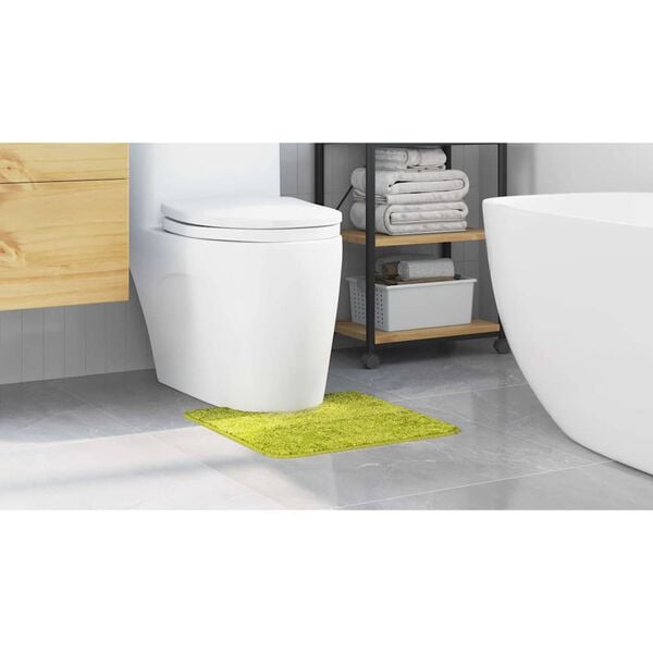 vidaXL Anti-slip Bath Mat with Toilet Cut Green 50 x 50 cm PP