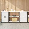 vidaXL Kitchen Storage Set with Shelf with Storage 3 pcs White Steel