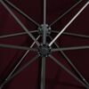 vidaXL Cantilever Garden Parasol with Pole and LED Lights Bordeaux Red 300cm