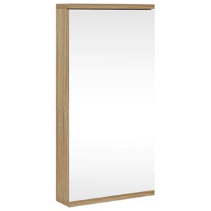 vidaXL Corner Bathroom Mirror Cabinet Oak 30x24x60 cm