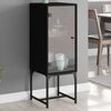 vidaXL Side Cabinet with Glass Doors Black 35x37x100 cm