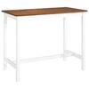 vidaXL Bar Table | Brown and white | MDF top with wood veneer, solid wood legs