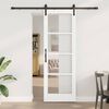 vidaXL Sliding Door ORKDAL White and Black 73.5 x 211 cm