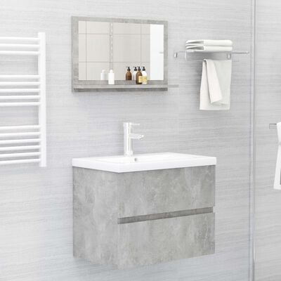 vidaXL Bathroom Mirror Concrete Grey 60x10.5x37 cm Chipboard