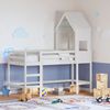 vidaXL Loft Bed with Ladder and Roof without Mattress White 90x190 cm Single