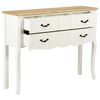 vidaXL Sideboard White and Brown 110x30x85 cm Solid Wood