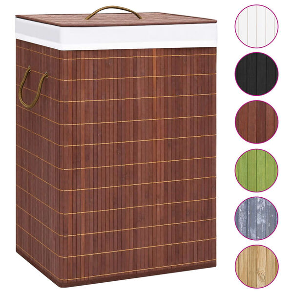 vidaXL Bamboo Laundry Basket Brown 72 L