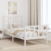 vidaXL Bed Frame without Mattress White 90x190 cm Single Solid Wood Pine