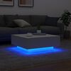 vidaXL Coffee Table with LED Lights White 80x80x31 cm