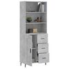 vidaXL Highboard Concrete Grey 69.5x34x180 cm Engineered Wood